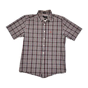 Ariat Short-Sleeve Plaid Button-Down Shirt - Red, Black, White